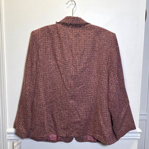 Norton McNaughton Woman 20W Raspberry Tweed Blazer Jacket Workwear Y2K - Picture 2 of 6